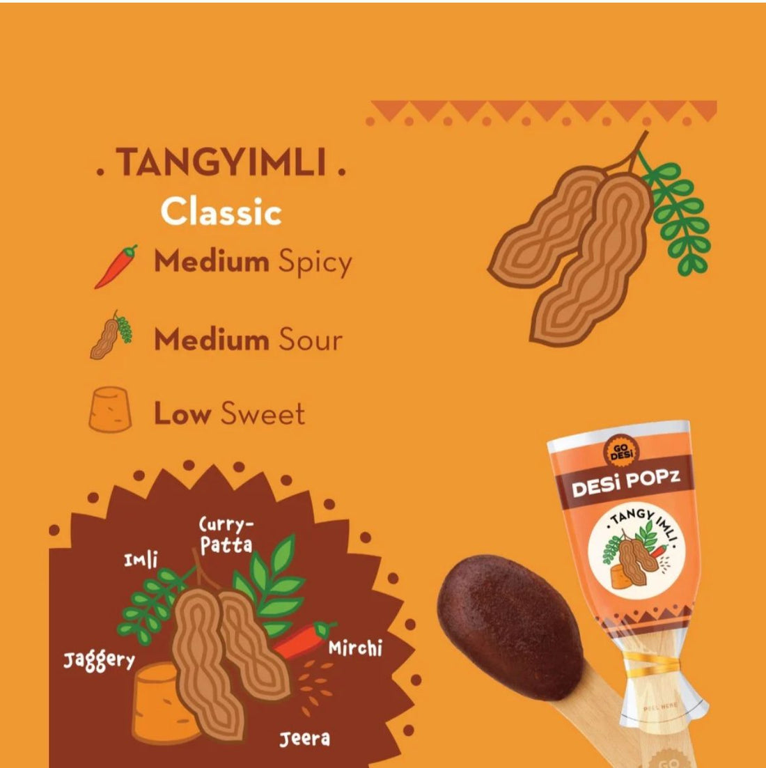 GO DESI Tangy Imli Desi Popz Lollipop Candy - 80 G ( pack of 2 )