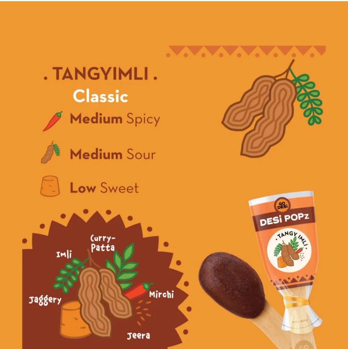 GO DESI Tangy Imli Desi Popz Lollipop Candy - 80 G ( pack of 2 )