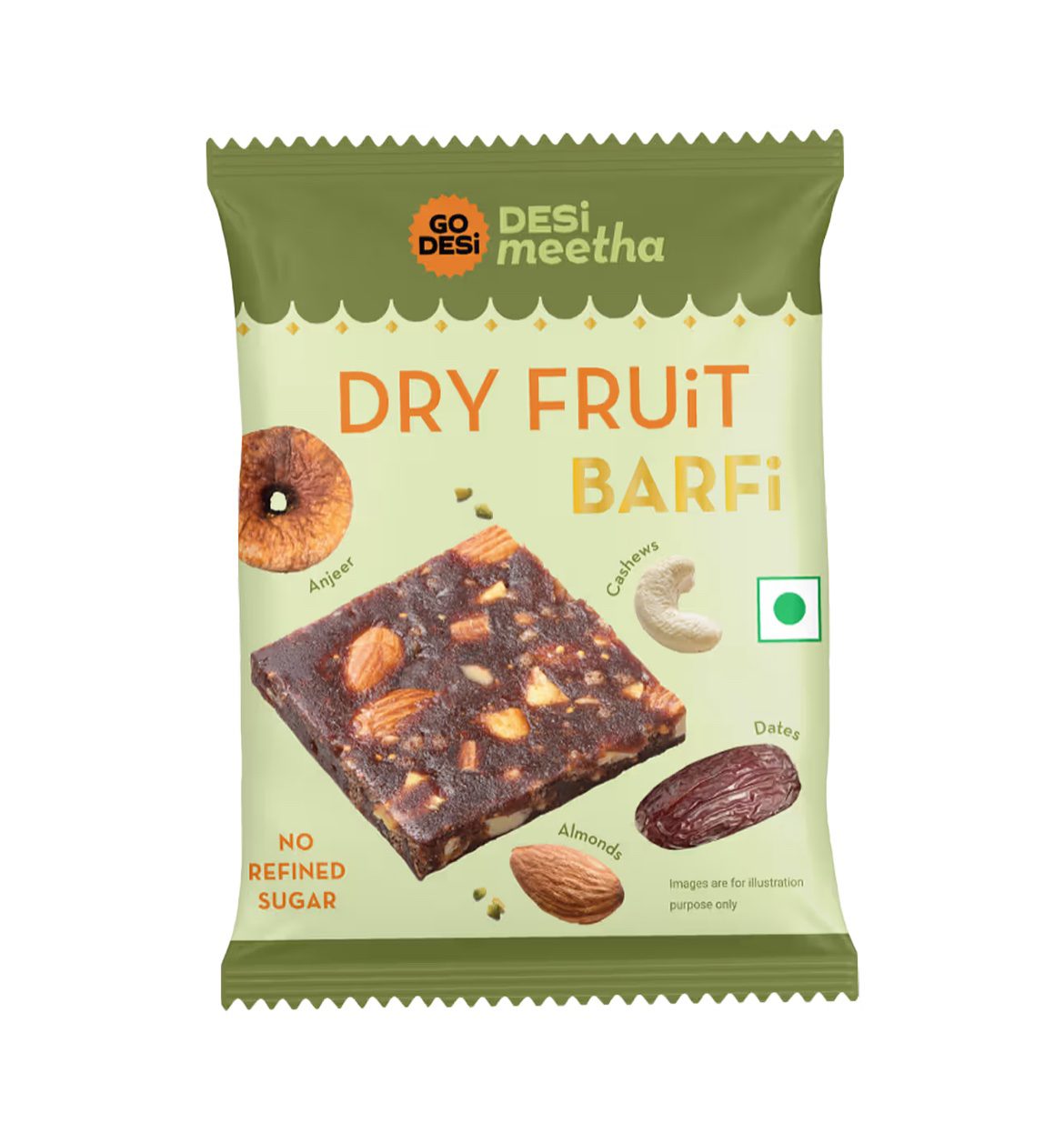 Go Desi Dry Fruit Barfi - 120 G