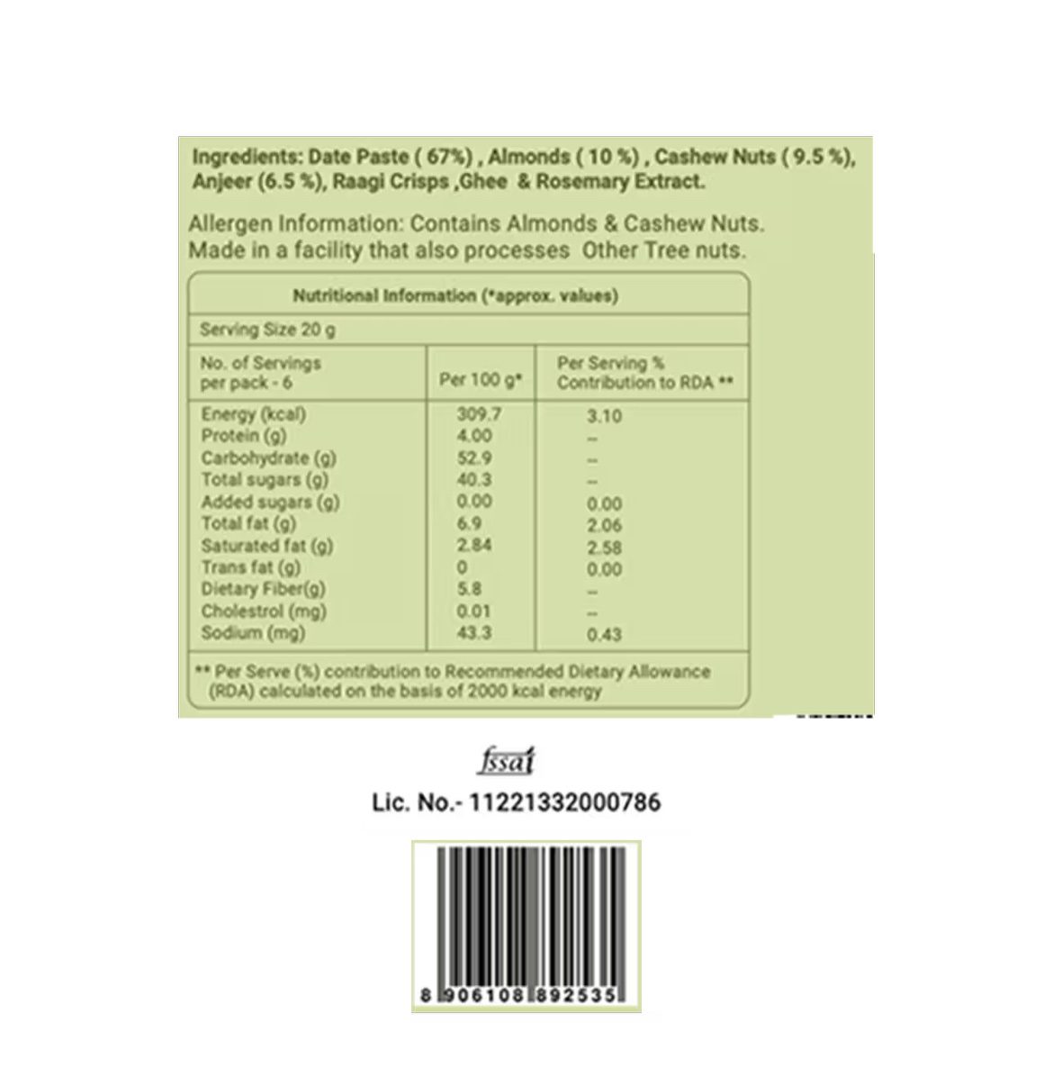 Go Desi Dry Fruit Barfi - 120 G