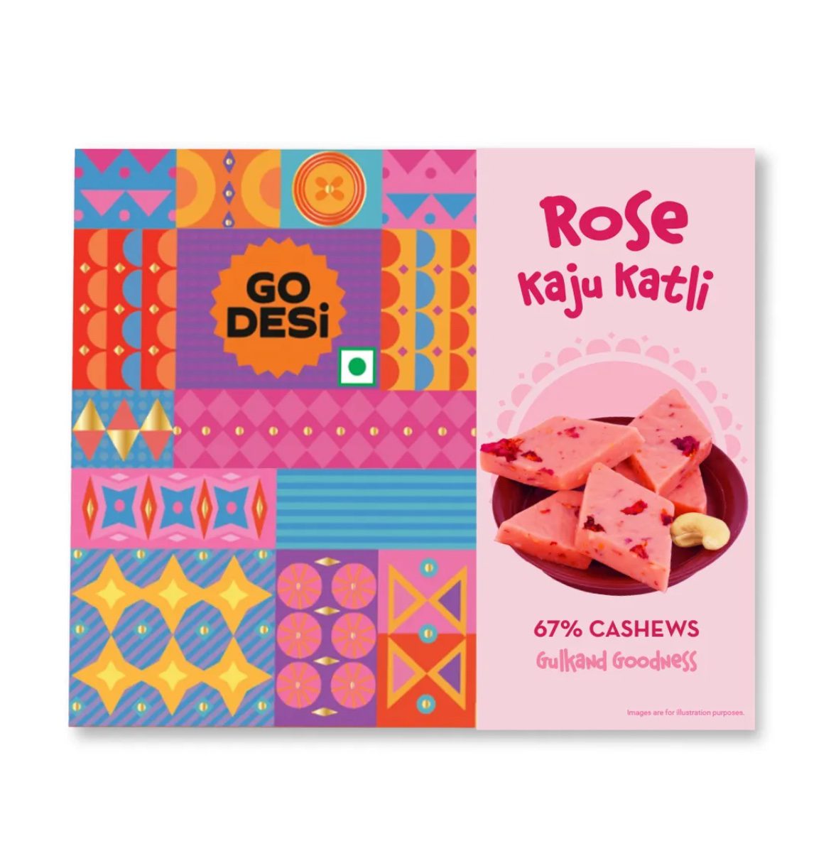 Go Desi Rose Kaju Katli - 200G