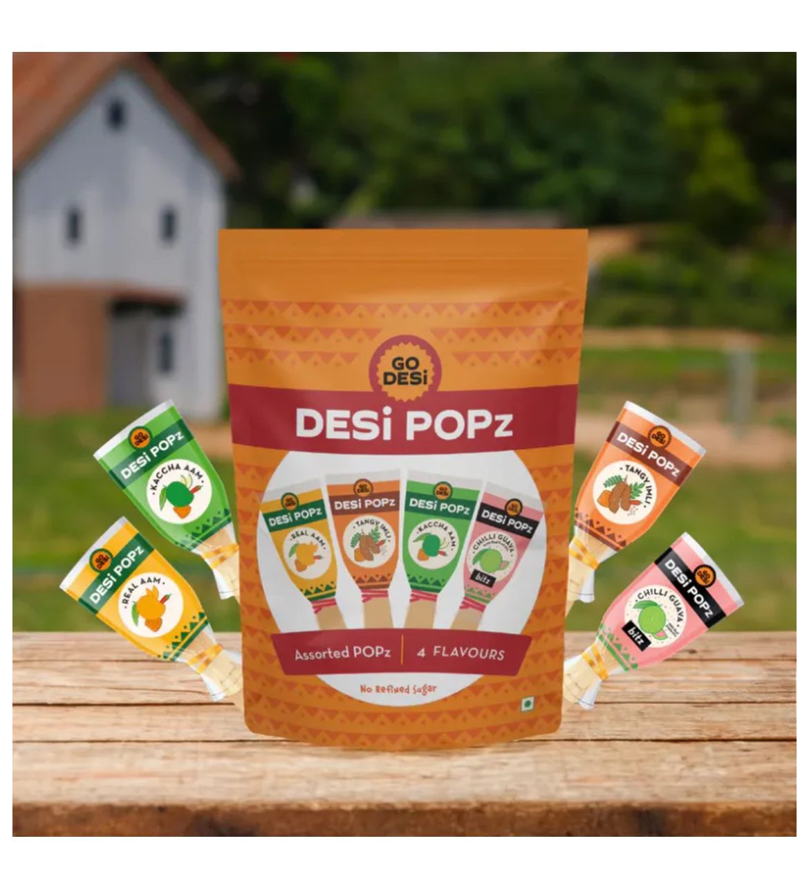 Go Desi Assorted candy 20 pcs , Tangy imli , Kacha Aam , Chilli Guava - No Refined Sugar