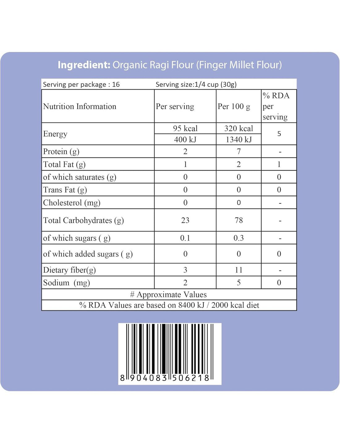24 Mantra Organic Ragi Flour/Finger Millet/Nachni Flour - 500gms | Pack of 1
