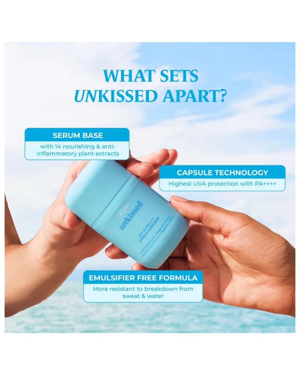 d’you unkissed Serum Sunscreen SPF 50 &amp; PA ++++ - 50 mL