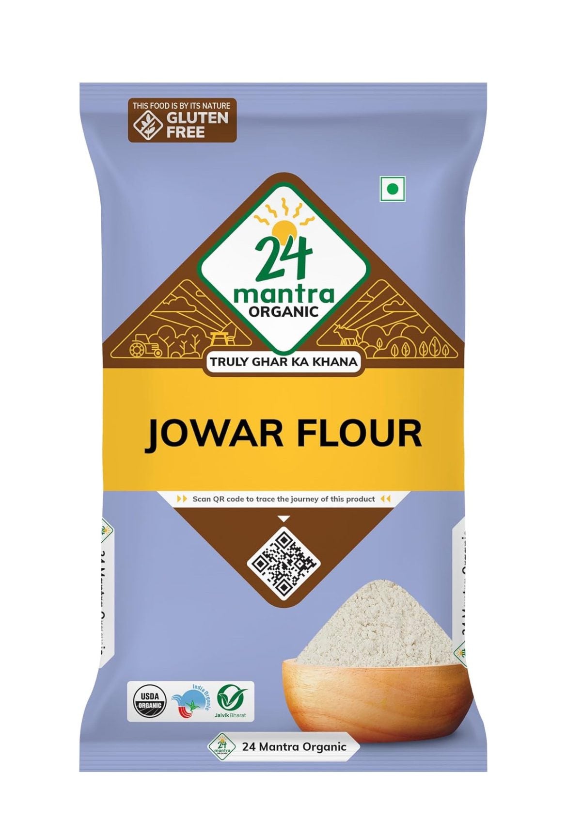 24 Mantra Organic Jowar Flour/Sorghum Flour/Jonna - 500gms