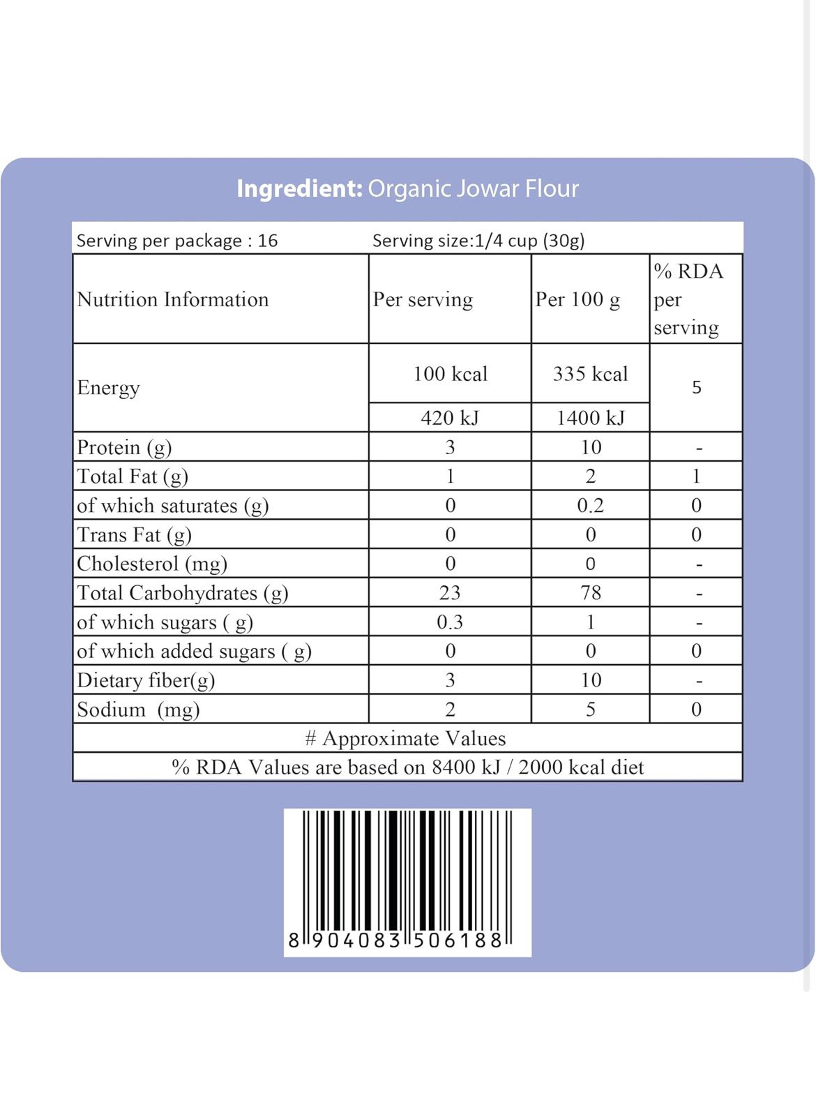 24 Mantra Organic Jowar Flour/Sorghum Flour/Jonna - 500gms