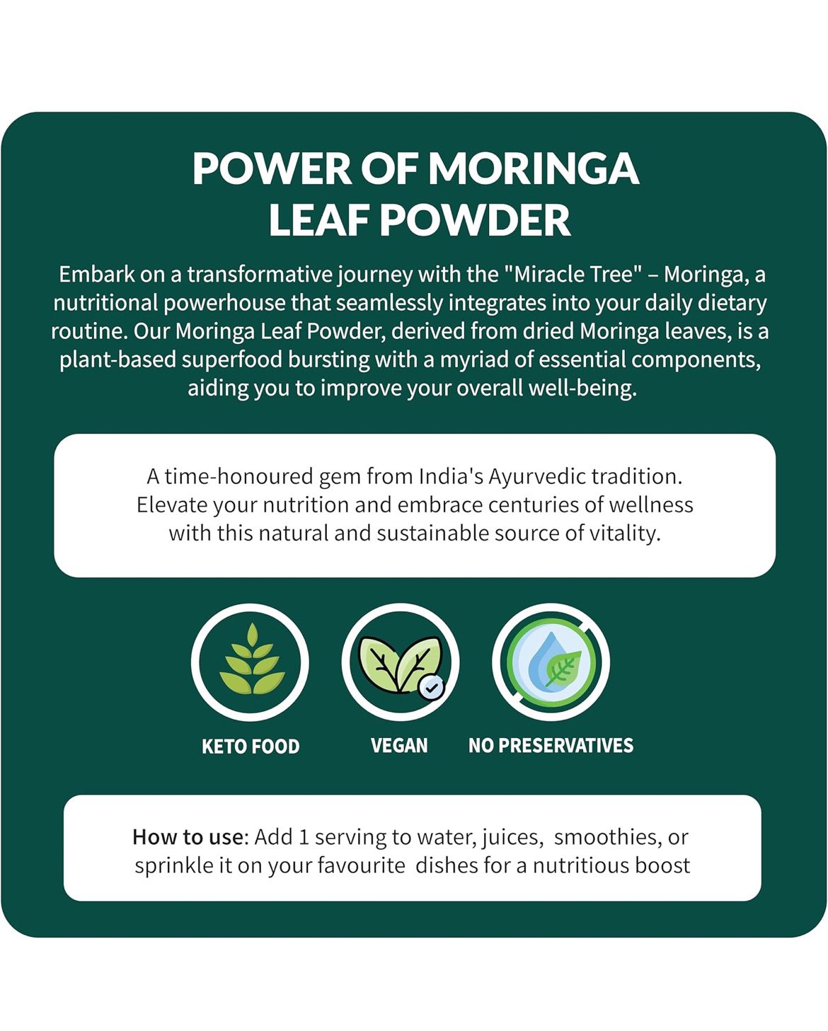 24 Mantra Organic Moringa Leaf Powder - Healthy Superfood (150 GM)