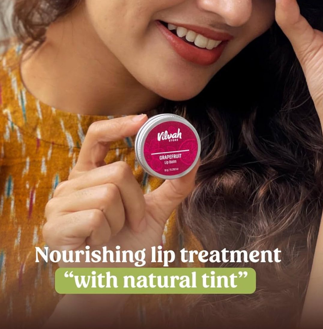 Vilvah STORE Grapefruit Lip Balm - 10G (Multicolor)