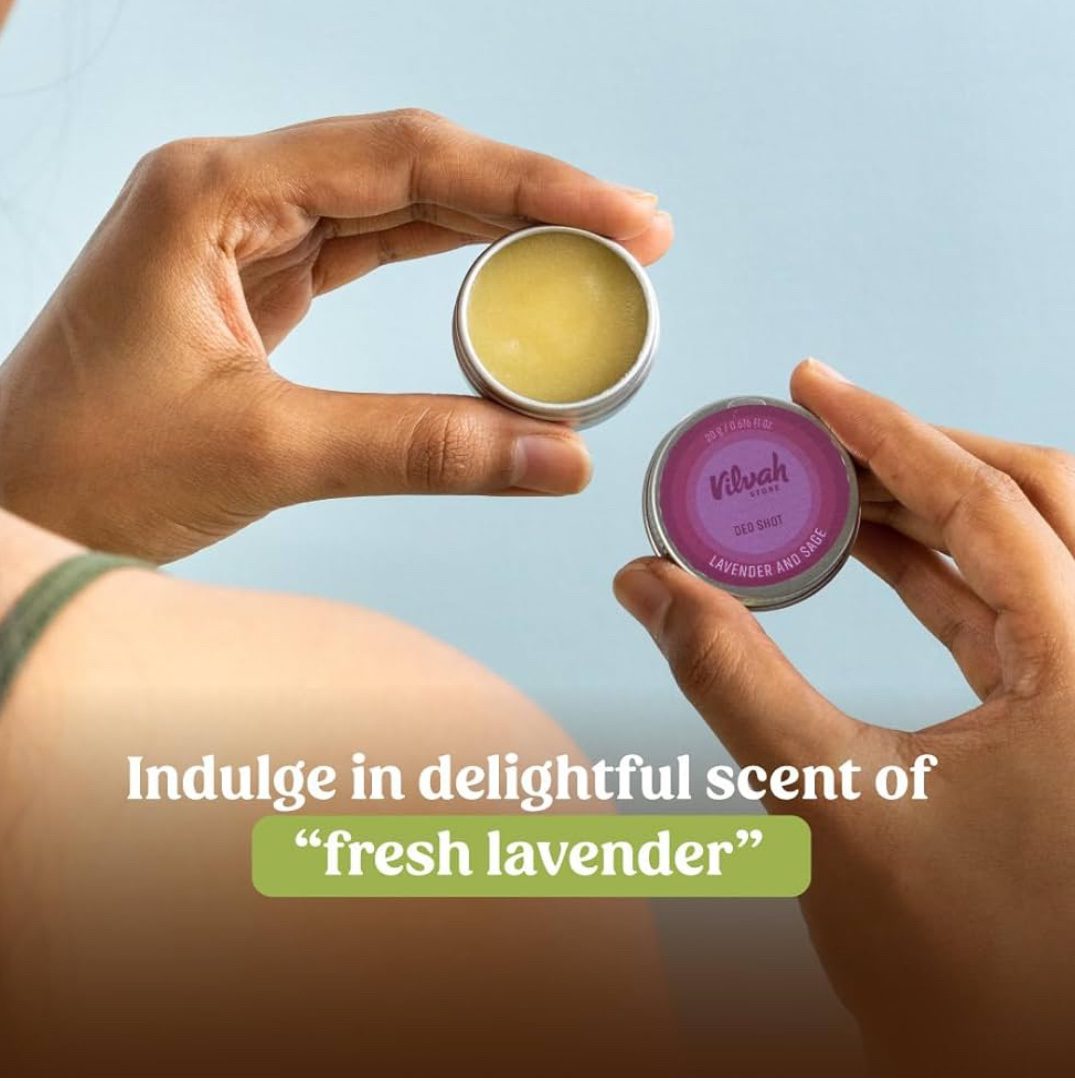 Vilvah STORE Deo Shot Lavender And Sage Cream For Unisex, 20 G