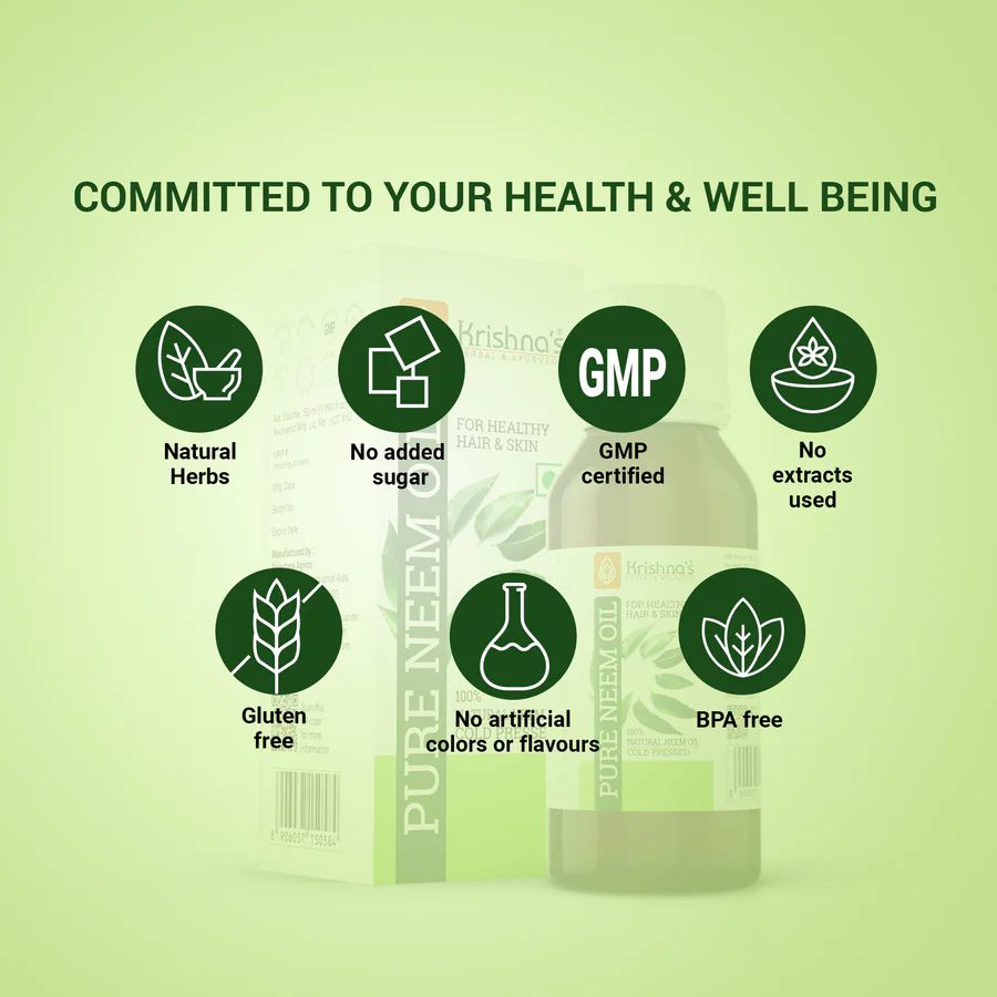 Krishna’s Herbal &amp; Ayurveda 
PURE NEEM OIL - 50ml