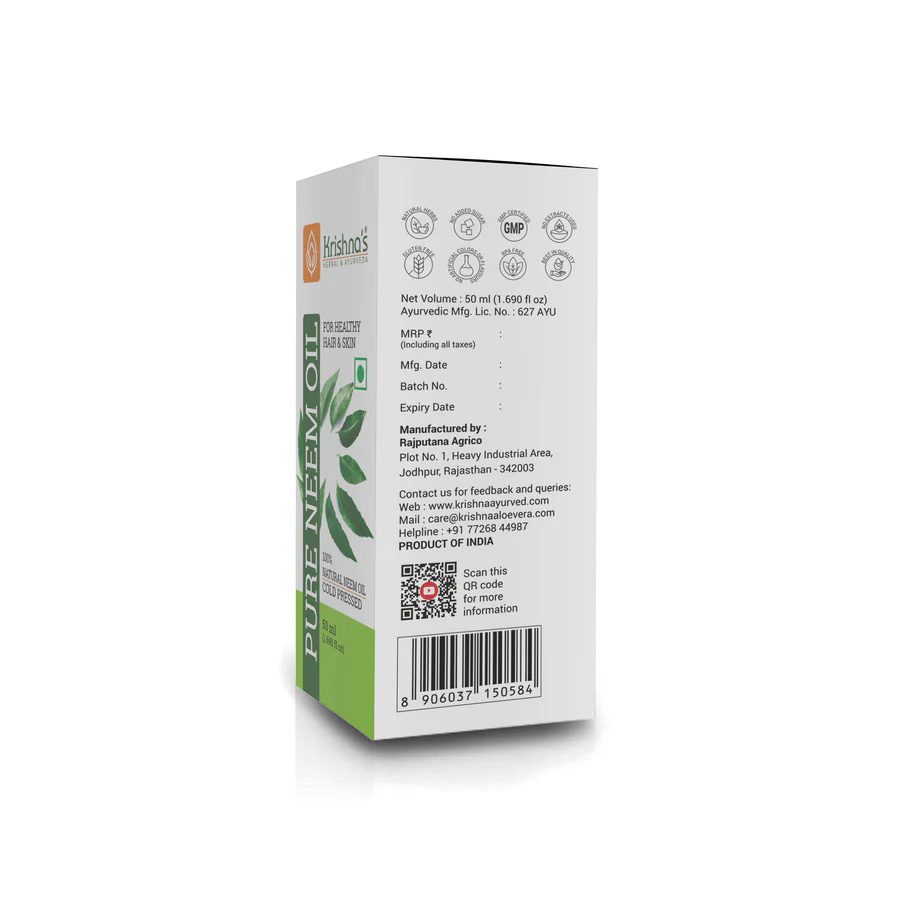 Krishna’s Herbal &amp; Ayurveda 
PURE NEEM OIL - 50ml