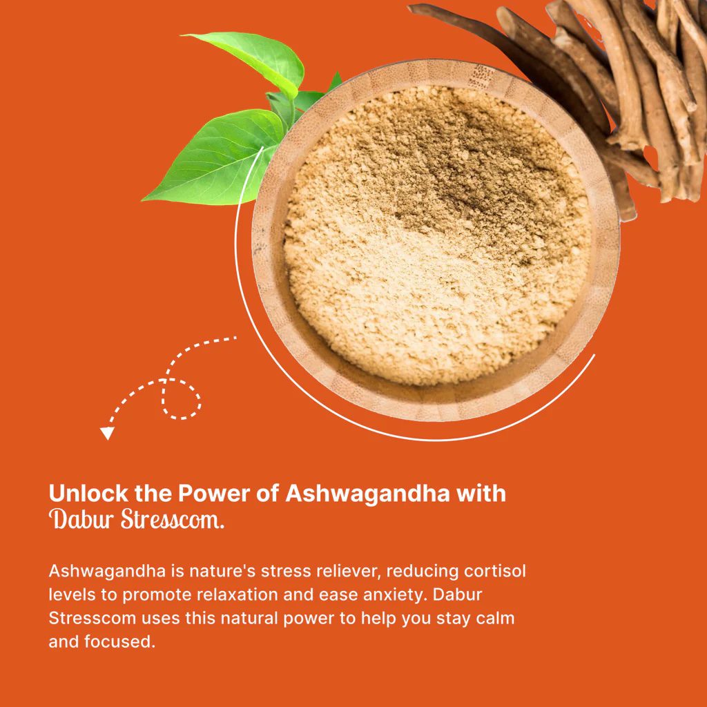 Dabur Stresscom Ashwagandha 12 strips x 10 Capsules