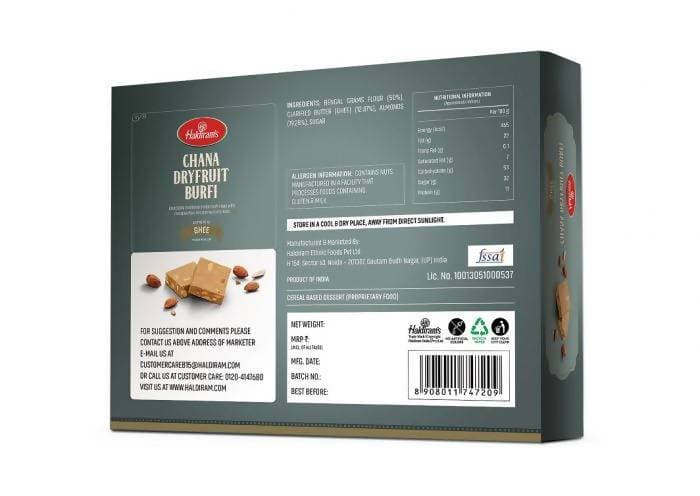 Haldiram's Chana Dry Fruit Burfi -500 gm
