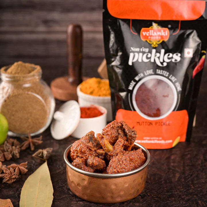 Vellanki Mutton Pickle - With Garlic - 250G