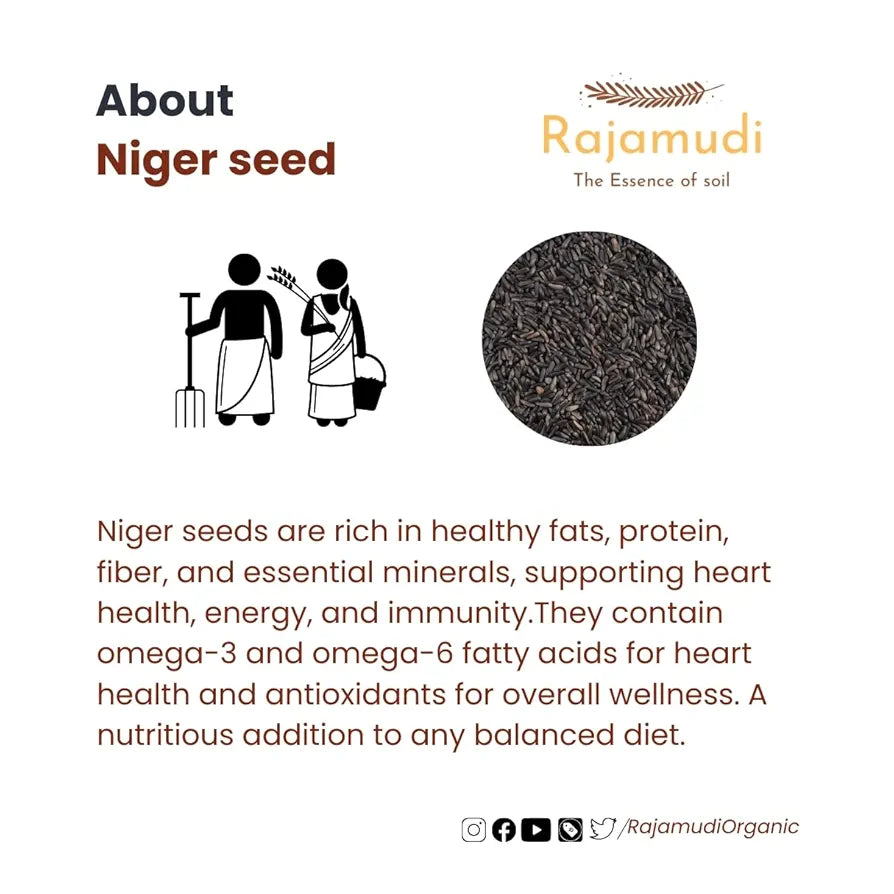 Rajamudi Organics Niger Seeds Gluten-Free (250 g)