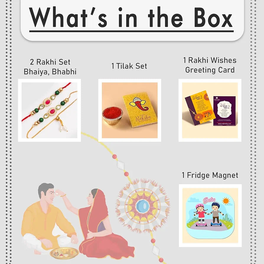 CraftVatika Rakhi Set for Brother and Bhabhi-2