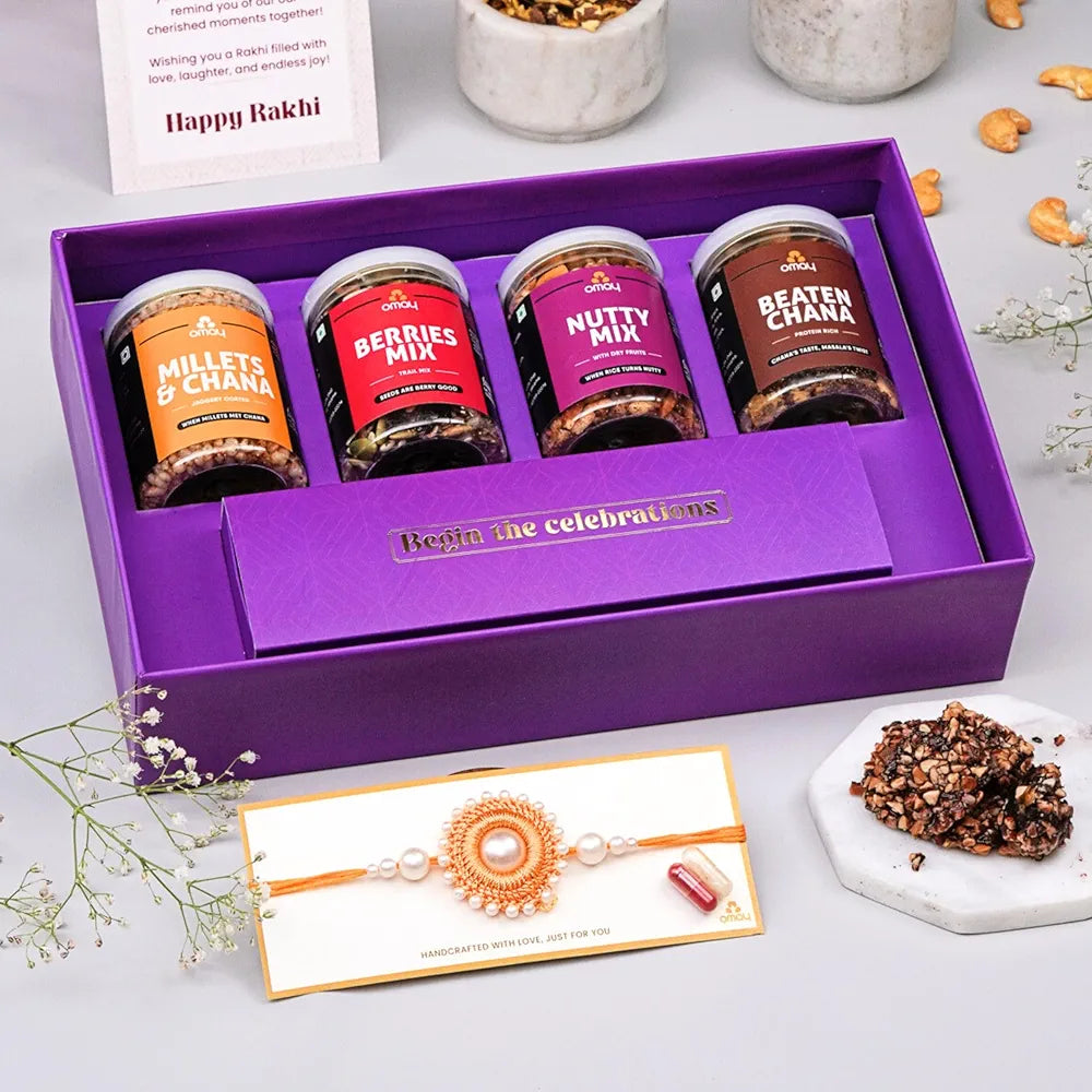 Omay Foods 8 Pcs_Healthy Indulgence Rakhi Gift Box