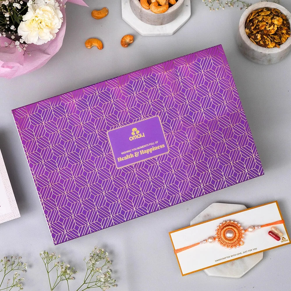 Omay Foods 8 Pcs_Healthy Indulgence Rakhi Gift Box