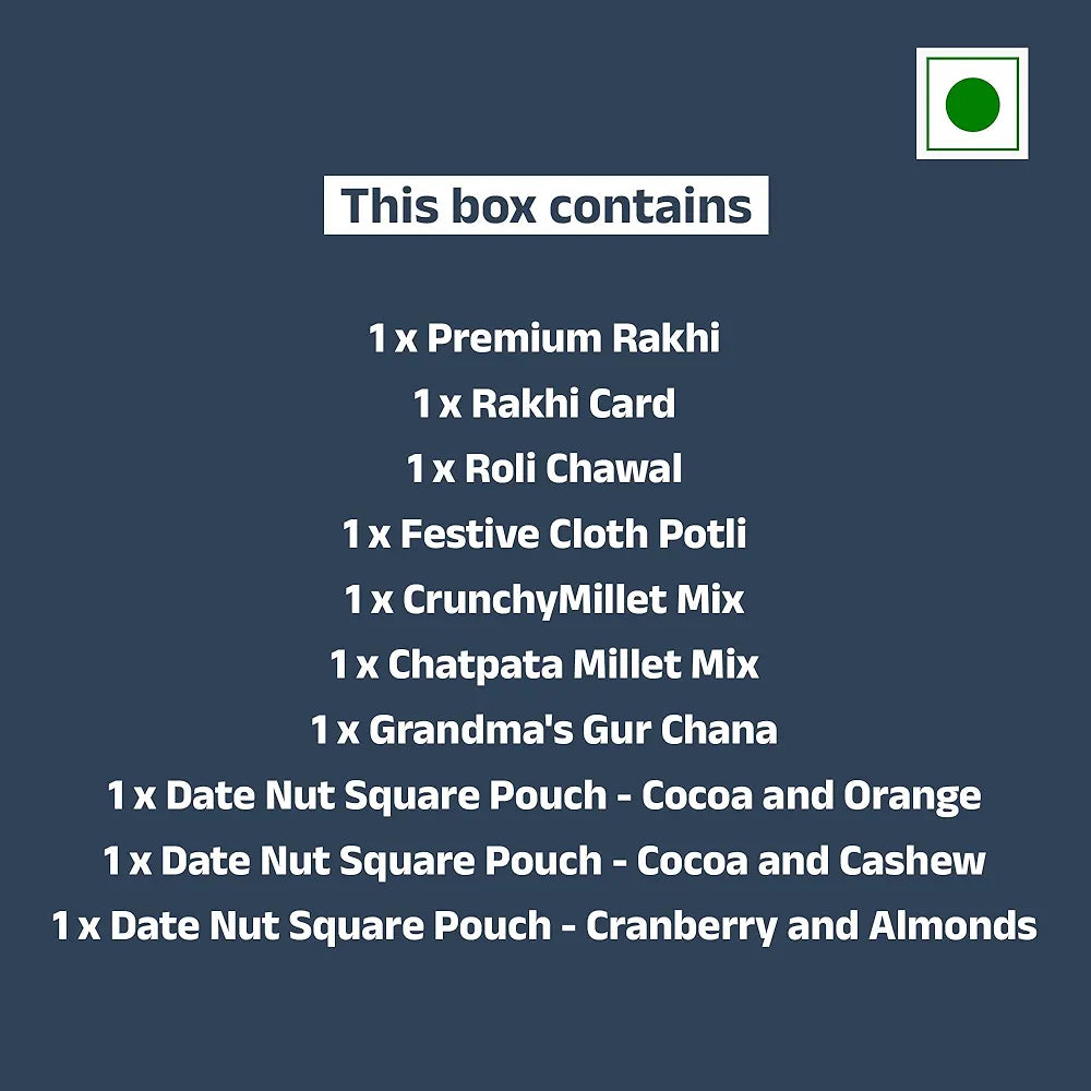 Gladful 10-in-1 Healthy Rakhi Gift Box for Brother