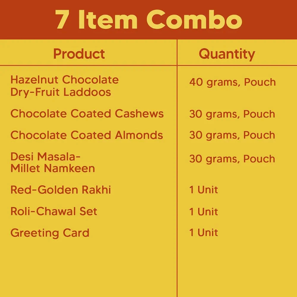 Anmol Rakhi Gift Hamper - 7 Items Combo Pack