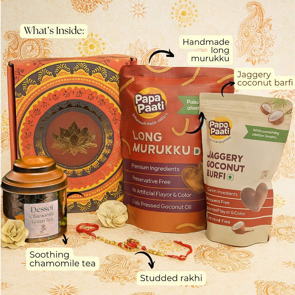 Dessoi Naturals - The Calm & Crunch Rakhi Box | Limited Edition