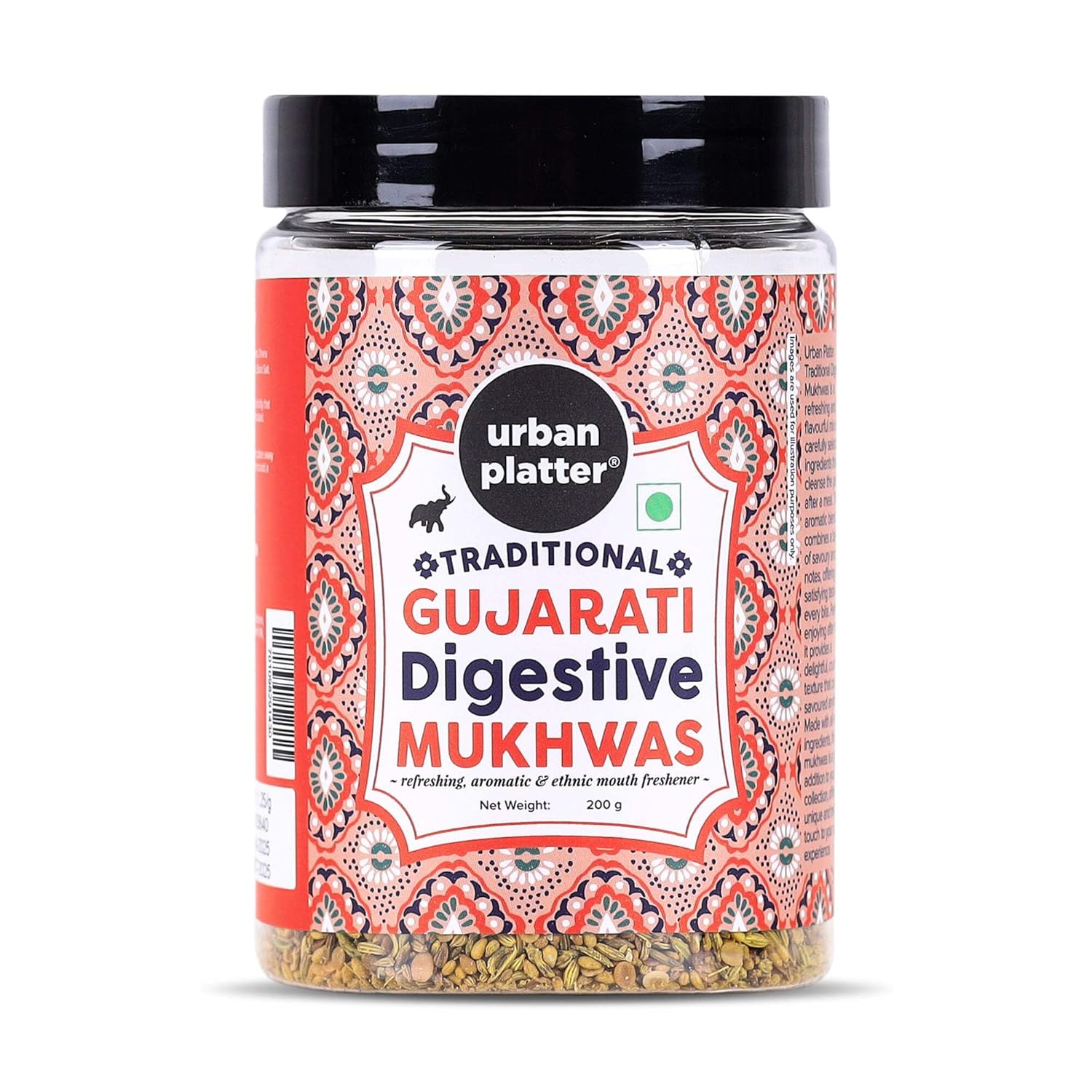 Jar of Gujarati Digestive Mukhwas with 'urban platter' branding on a white background
