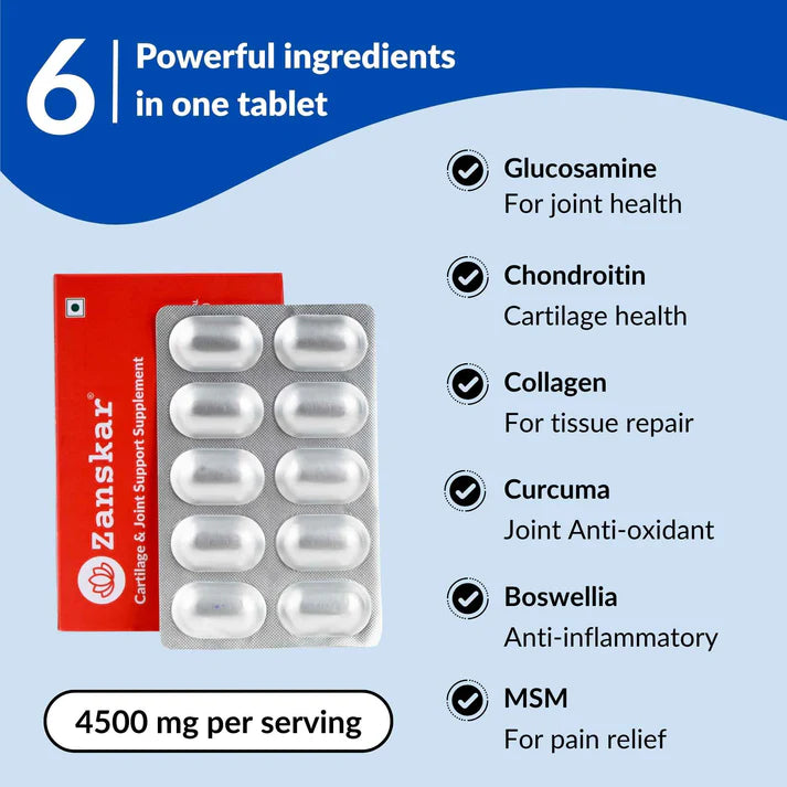 Zanskar Cartilage & Joint Support Supplement - 60 tablets