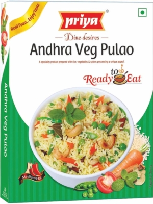 Priya Ready To Eat Andhra Veg Pulao 275g (Pack of 3) I Total 825gm