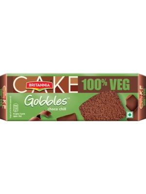 Britannia Gobbles Cake 100% Veg Bar Cake Chocolate - 60 G