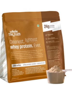 The Whole Truth Whey Protein Isolate+Concentrate | Cold Coffee 1 kg