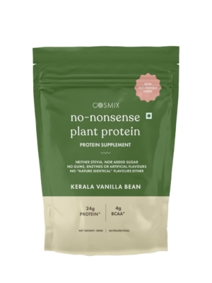 Cosmix No-Nonsense Plant Protein | 24g Protein/Serve | Kerala Vanilla Bean - 500 G