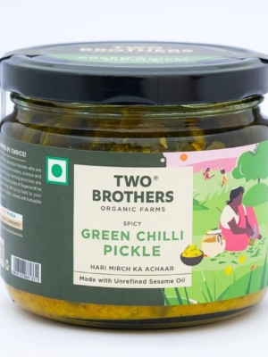Two Brothers Organic Farms Spicy Green Chilly Pickle 300 -G